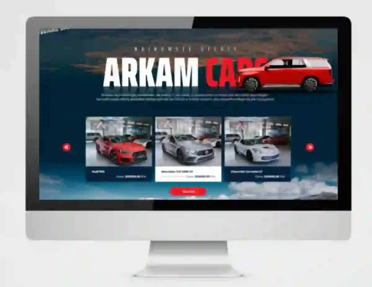 strony internetowe projektowanie branza motoryzacyjna arkam cars