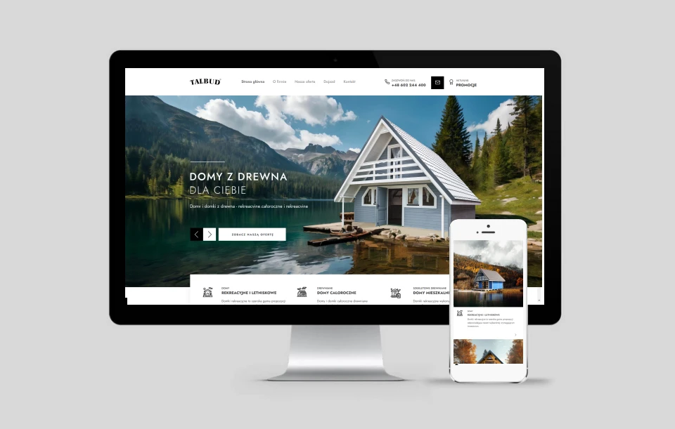 Strona internetowa dla firmy Talbud z branży budowlanej wykonanie Exponet