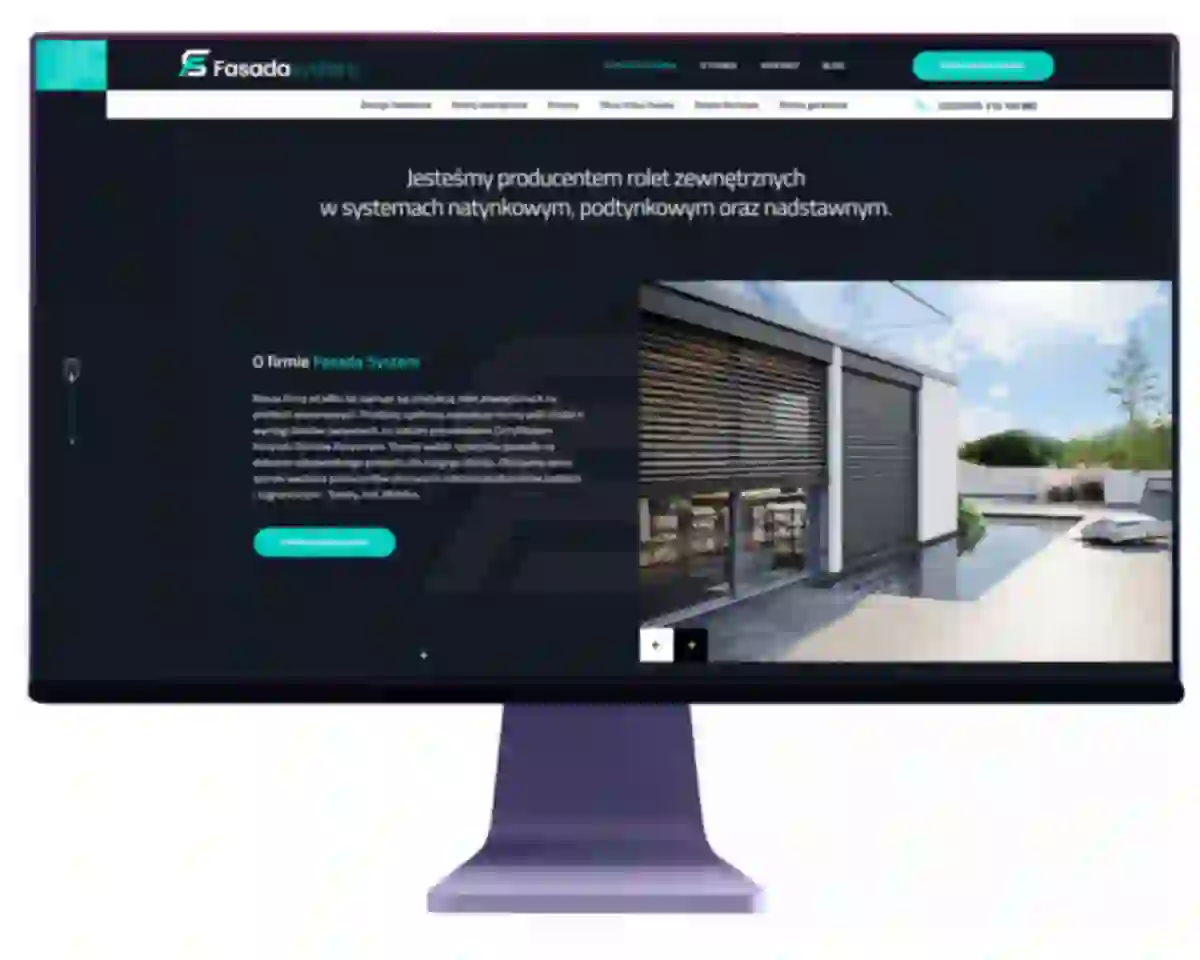 tworzenie projektu strony internetowej dla firmy fasada system