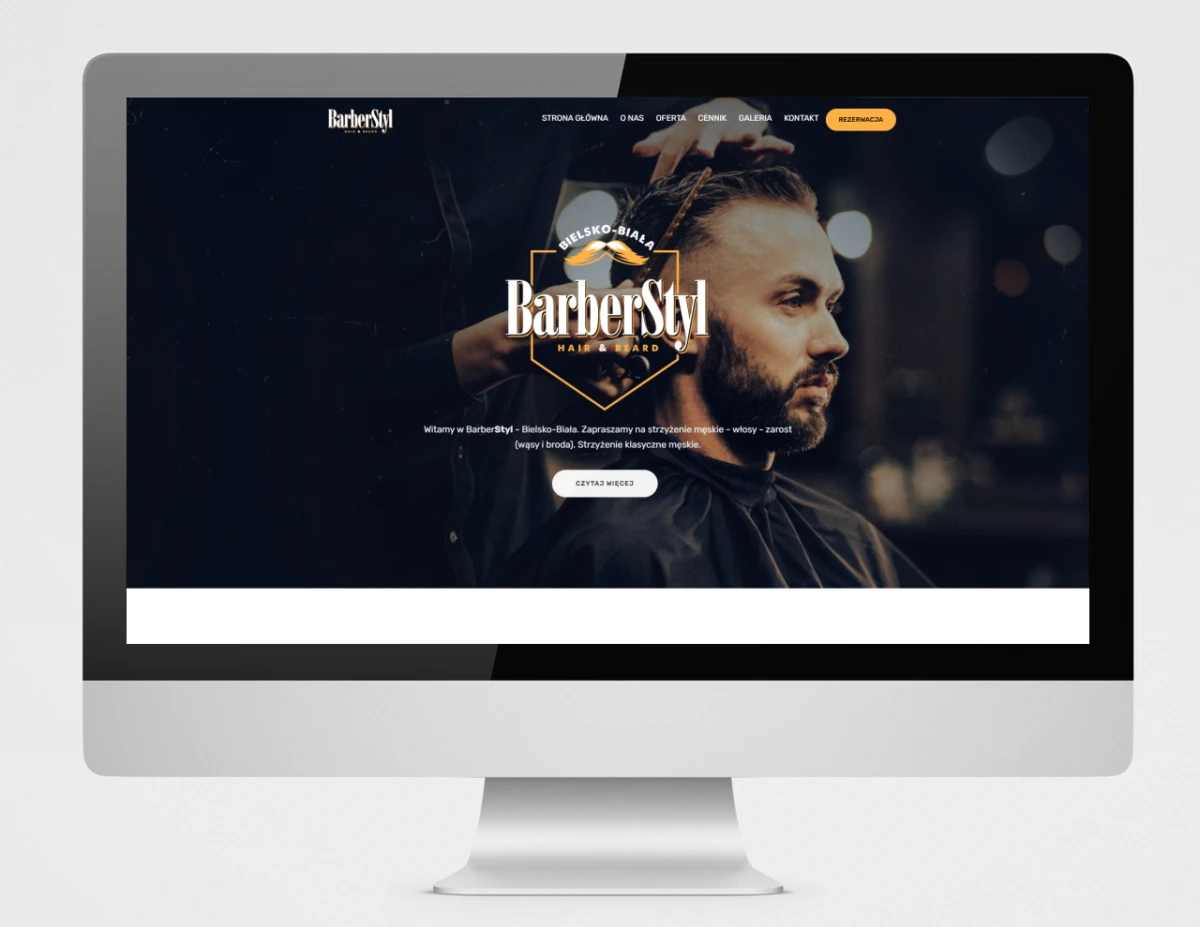 Przykład strony internetowej barber shop Styl z Bielska-Białej