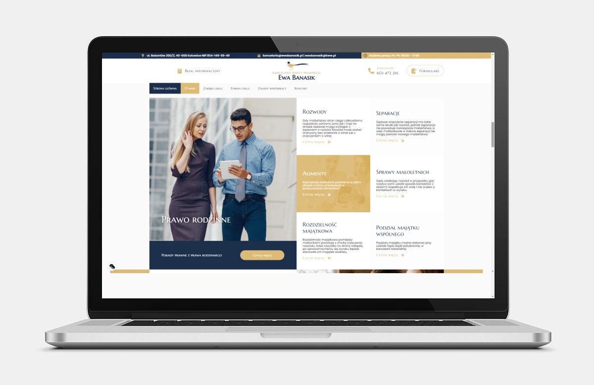 Projekt strony internetowej kancelarii adwokackiej